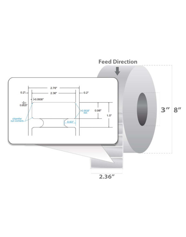 Zebra Etiqueta RFID UHF 928MHZ 60x25mm