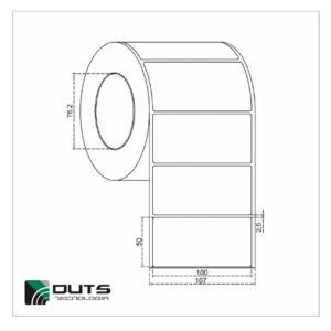 Etiqueta Adesiva Couché 100x50 Tubete 3"