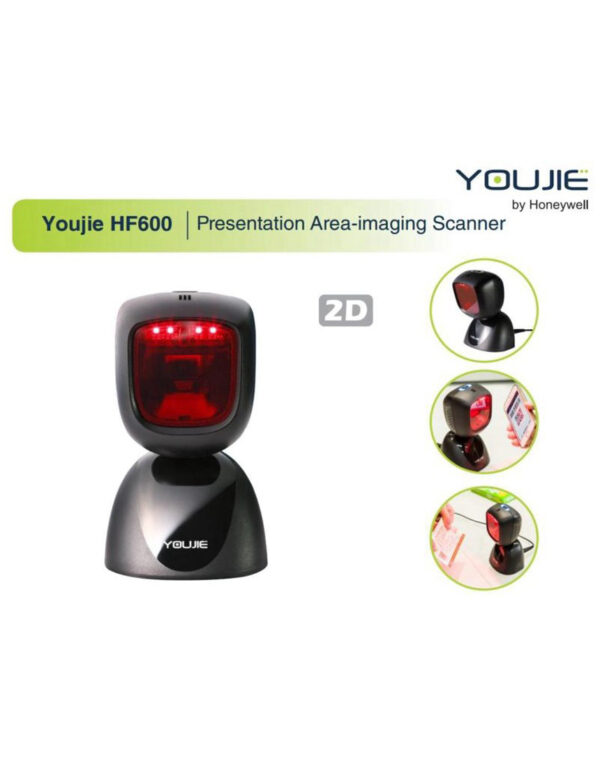 Honeywell - Leitor Fixo Imager 2D Ominidirecional HF600 Youjie QRCode