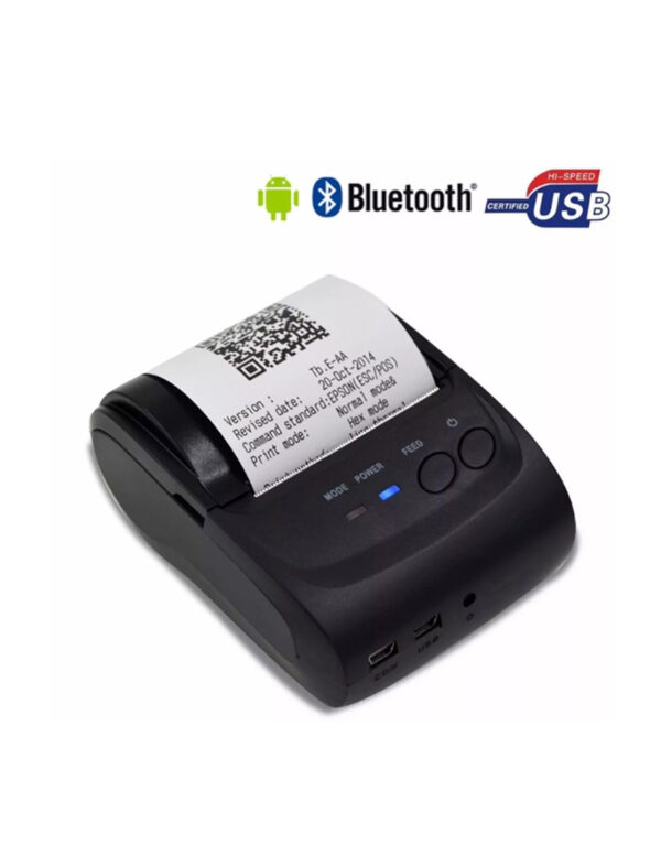 Mini Impressora Térmica Portátil Bluetooth 58mm, Android e IOS