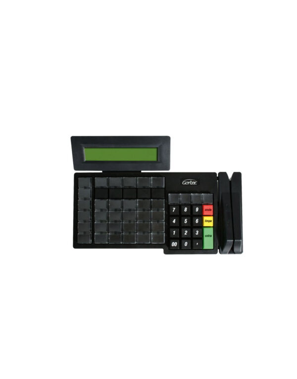 Gertec - Teclado Programável TEC 55 DIS LEC, com Display e Leitor de Cartão Magnético