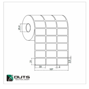 Etiqueta Adesiva Couché 33x21 - 3 Colunas