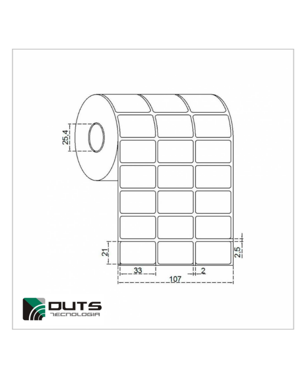 Etiqueta Adesiva Couché 33x21 - 3 Colunas