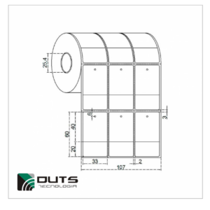Etiqueta para Roupas Couché Adesivo 33x60 - 3 Colunas