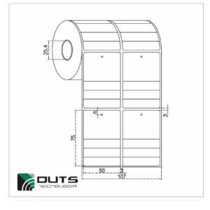 Etiqueta para Roupas Couché Adesivo 50X75 – 2 Colunas