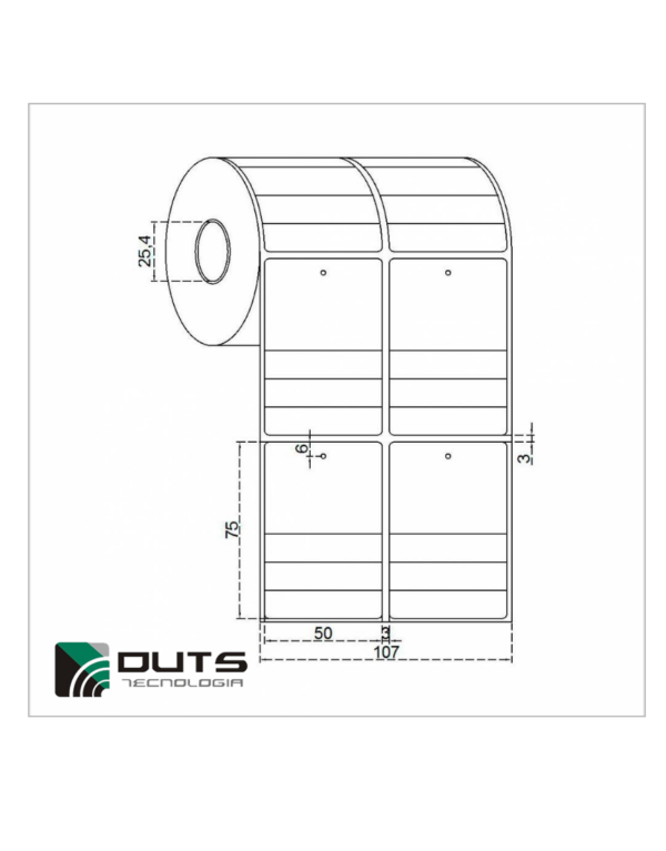 Etiqueta para Roupas Couché Adesivo 50X75 – 2 Colunas