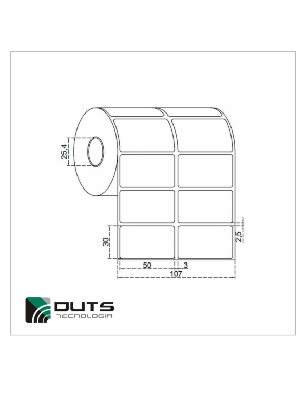 Etiqueta Adesiva Couché 50×30 – 2 Colunas