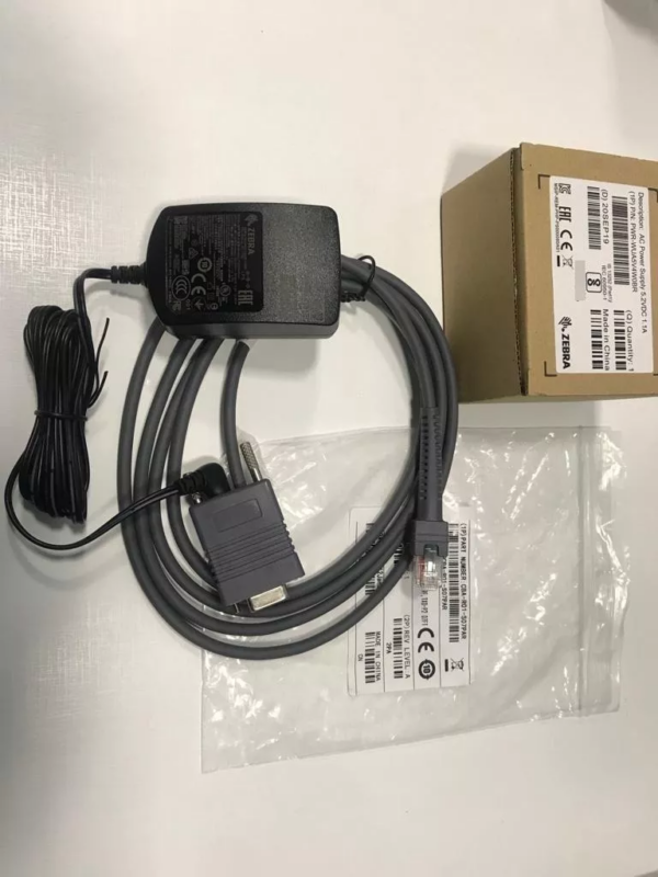 Zebra Kit Serial - Cabo Serial RS232 (CBA-U01-S07PAR) e Fonte de Alimentação (PWR-WUA5V4W0BR)