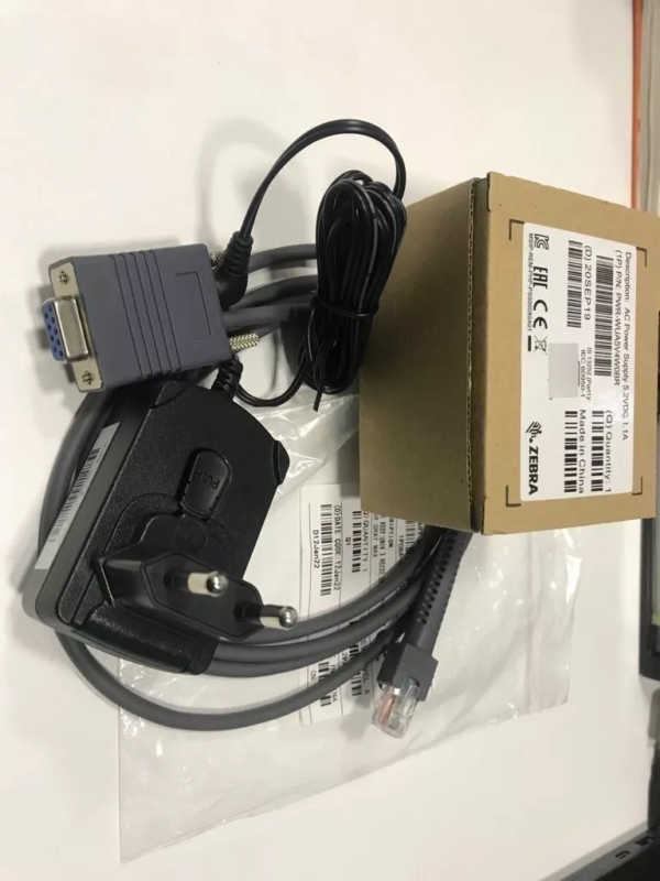 Zebra Kit Serial - Cabo Serial RS232 (CBA-U01-S07PAR) e Fonte de Alimentação (PWR-WUA5V4W0BR)